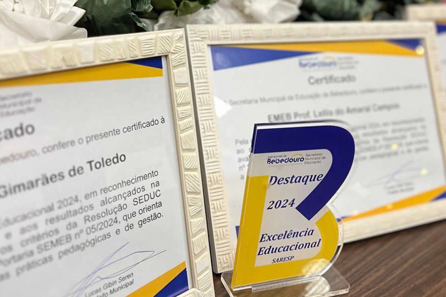 Bebedouro celebra avanços na Educação com assinatura de convênio e entrega do Prêmio Excelência Educacional